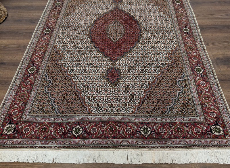 Per'sian Ta'briz Rug, Herati Pattern, Wool and Silk Highlilghts, Fine 270 KPSI gallery