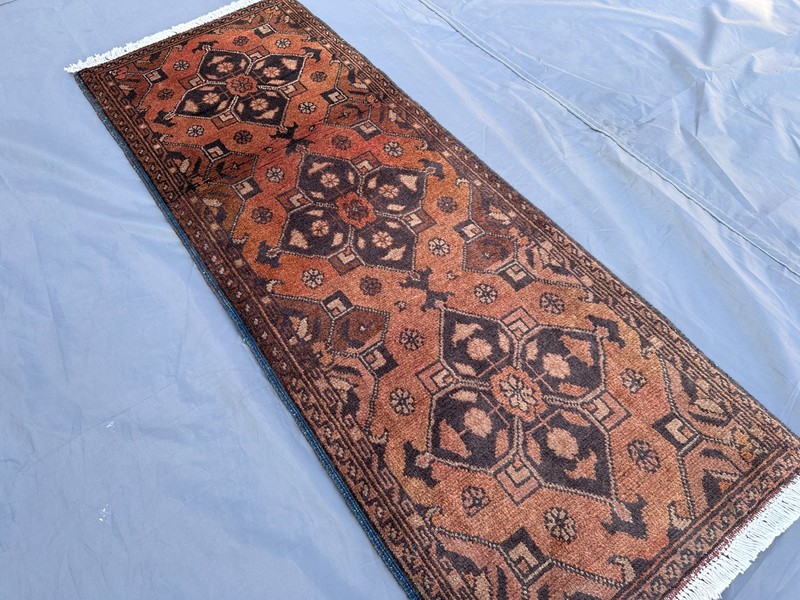 Vintage Turkmen Bukhara Rug 2x5 Soft Wool Runner Handmade Nomadic Laundry Rug gallery