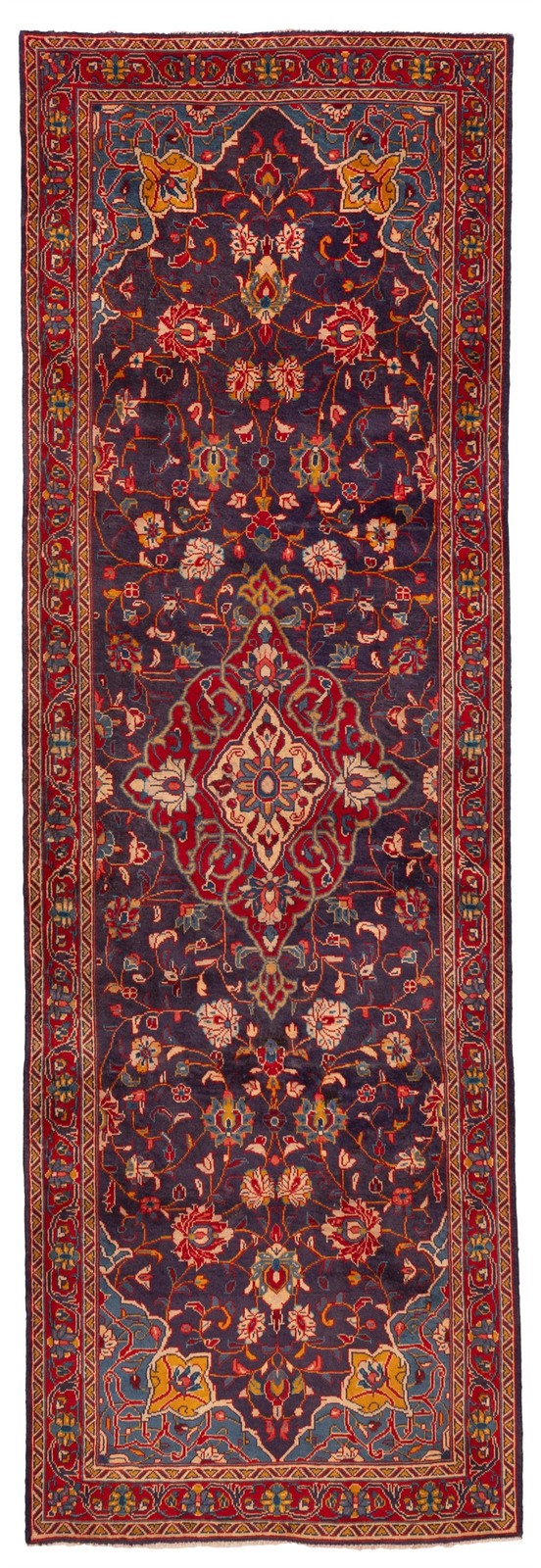 3'5" x 10'9" Vintage Hand-knotted Runner Rug Traditional Oriental Wool Carpet gallery