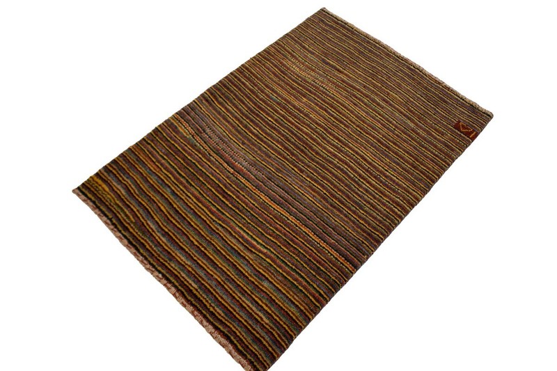 3X4 ft Signed Multicolored Stripes Gabbeh Rug Modern Tribal Kids Oriental Carpet gallery