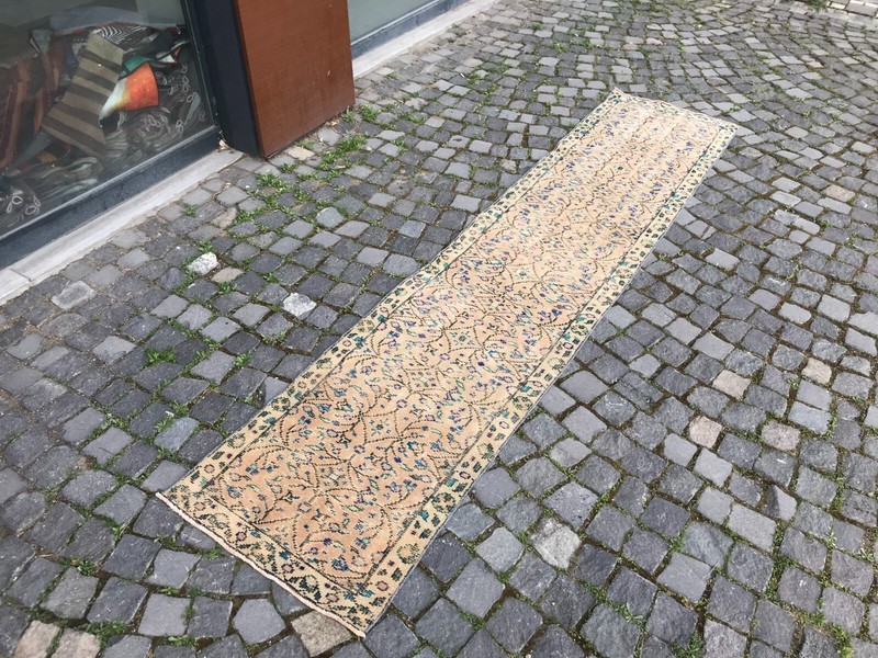 Turkish Antique rug Bohemian Area rug Oushak rug Vintage Rug Handmade Wool rug gallery