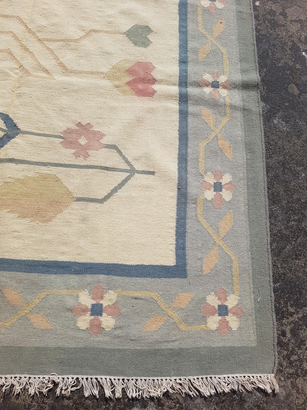 Vintage Traditional Handmade Beautiful Floral Kilim Floor Rug Carpet 290x194 cm gallery
