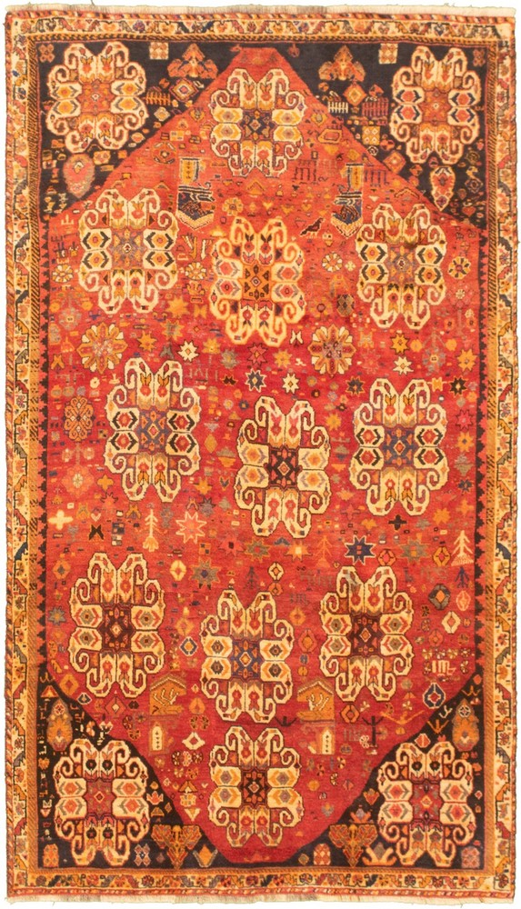 Vintage Hand-Knotted Carpet 4'9" x 8'6" Traditional Oriental Wool Area Rug