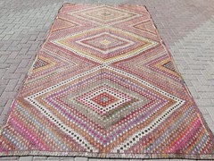 Wool Rugs, Vintage Rug, Area Rug, Turkish Kilim Embroidery Rug 6,08ft X 11,75ft