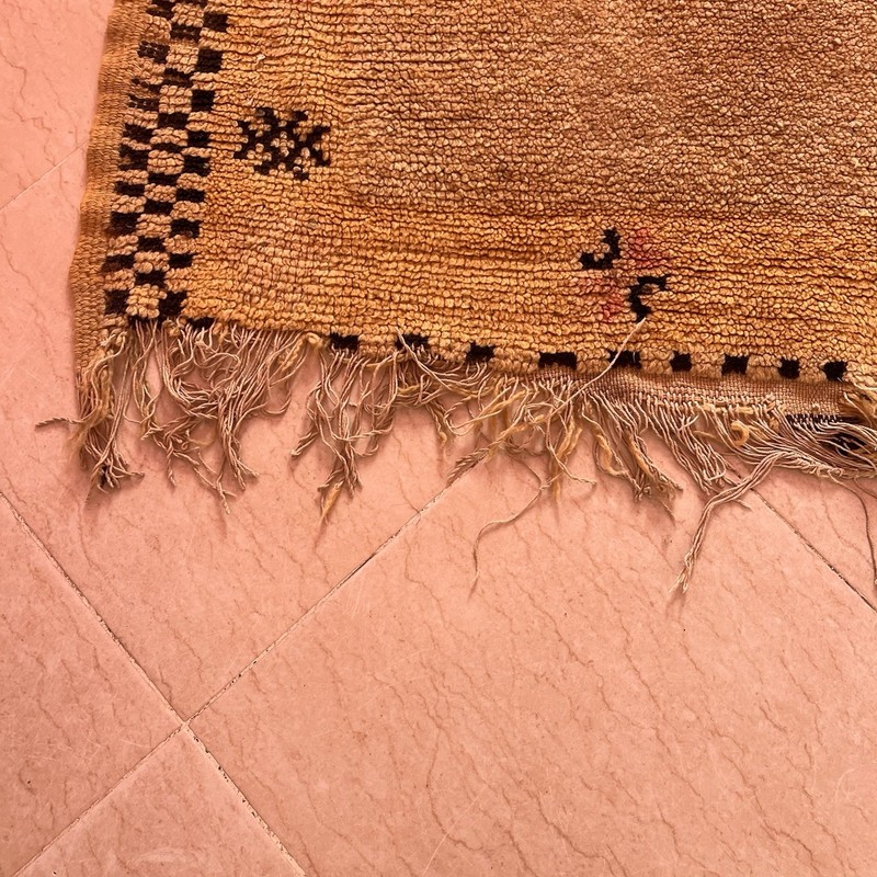 Vintage Rug 100% Natural Wool Handmade Rug From Morocco Minimalistic Berber Rug gallery