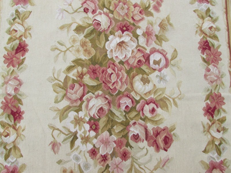 Vintage Hand Made French Design Wool Burgundy Large Original Aubusson 368X268cm gallery