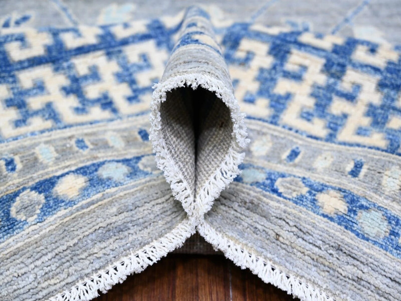 9'9"x13'8" Coin Gray, Hand Knotted, Washed Out Khotan Inspired Pomegranate Desig gallery
