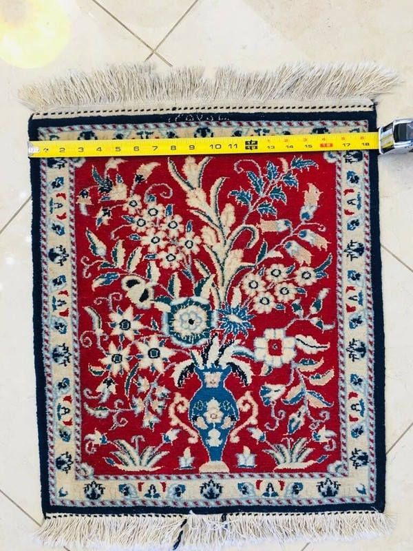 Wall Rug Fine Persian Hand knotted Tablo Dated in Farsi 1979. Red Tapestry gallery