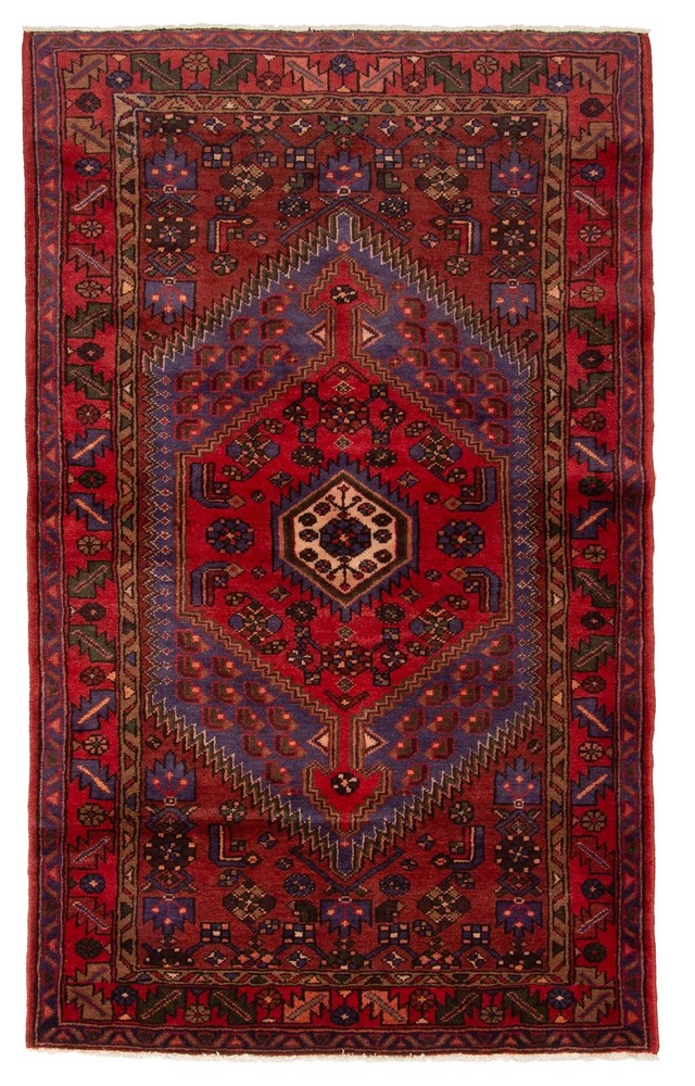 Vintage 4'2" x 6'9" Traditional Hand Knotted Vegetable Dye Wool Area Rug