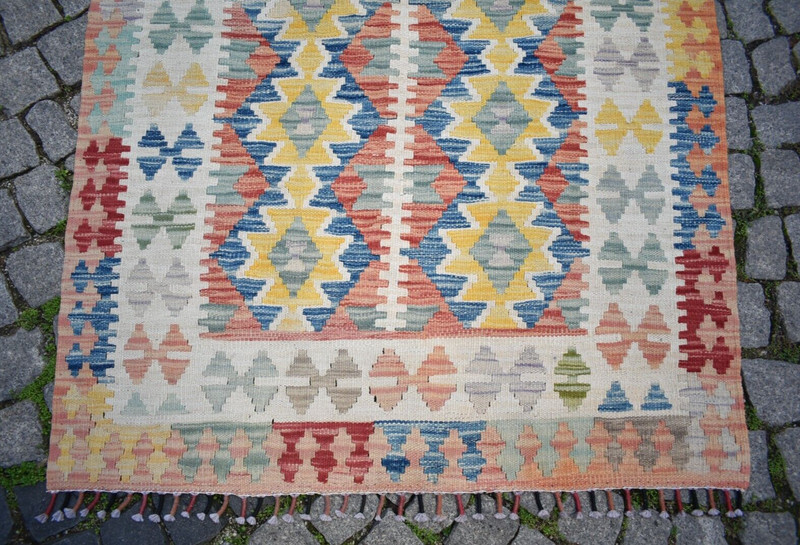 Afghan Rug 43'' x 64'' Tribal Flat Woven Rug Muted Dye Rug Home Decor Wool Rug gallery