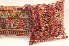Antique Handmade Pillow made out of Antique Turkmen Rug Antique Serab Rug