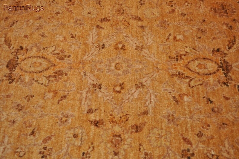 _HANDMADE_RUG_ 3'7" x 5'3" FT. Muted Gold beige Color Oriental rug *VEGETABLE* gallery