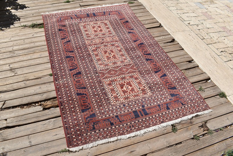 Turkish Rug 3x6 ft Handwoven East Anatolian Oriental Wool Carpet 120x187cm gallery