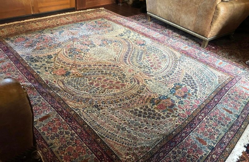 Very RARE Antique Kirman Lavar Tree of Life Rug 9x12 Hand Knotted Wool Carpet gallery
