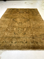 Antique Oriental Hand-Knotted Wool Area Rug Beige/Green/Brown 7’5″ x 10’3″