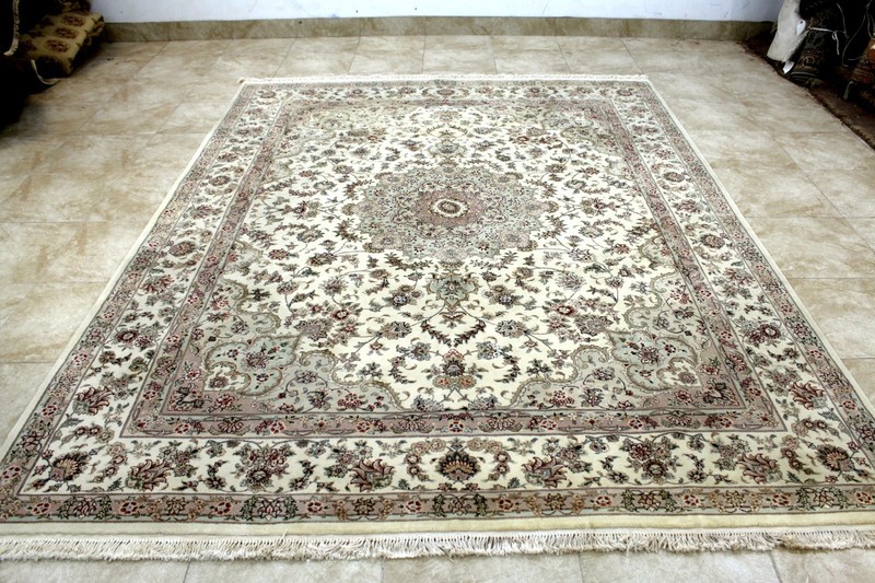 8X11 BREATHTAKING MASTERPIECE 400+KPSI 50RAJ HAND KNOTTED SILK WOOL TABRIZZ RUG gallery