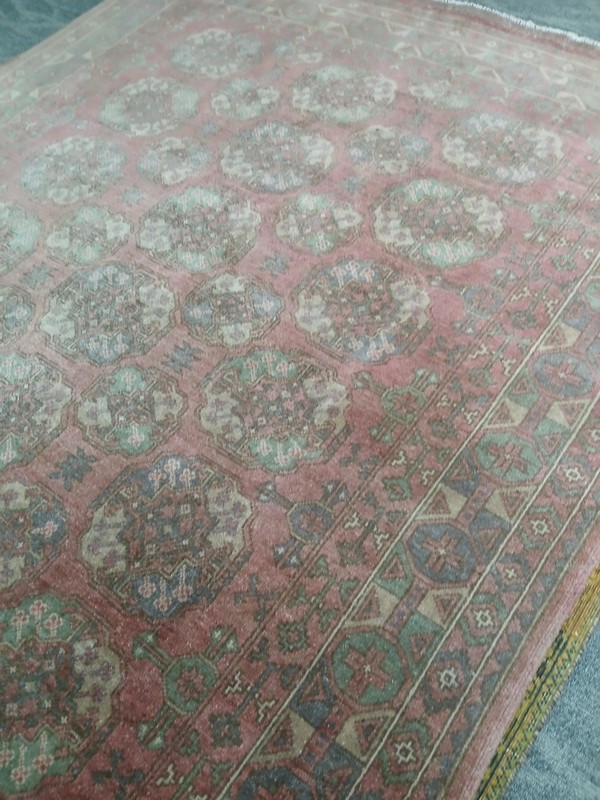 7x10 Distressed Fadded Oriental Tribal Low Pile Antique Area Rug, Ersari Rug gallery