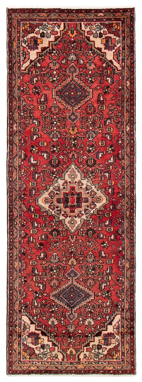 3'3" x 9'4" Vintage Hand-knotted Runner Rug Traditional Oriental Wool Carpet gallery