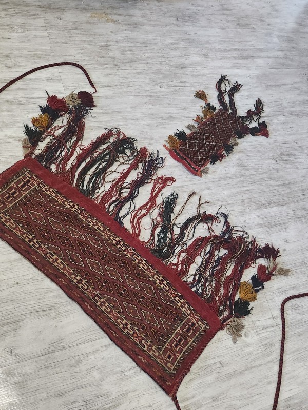 ANTIQUE 1900s EXTREMELY RARE Yamut Asmalyk WOOL Tribal Central Turkmen Handmade gallery