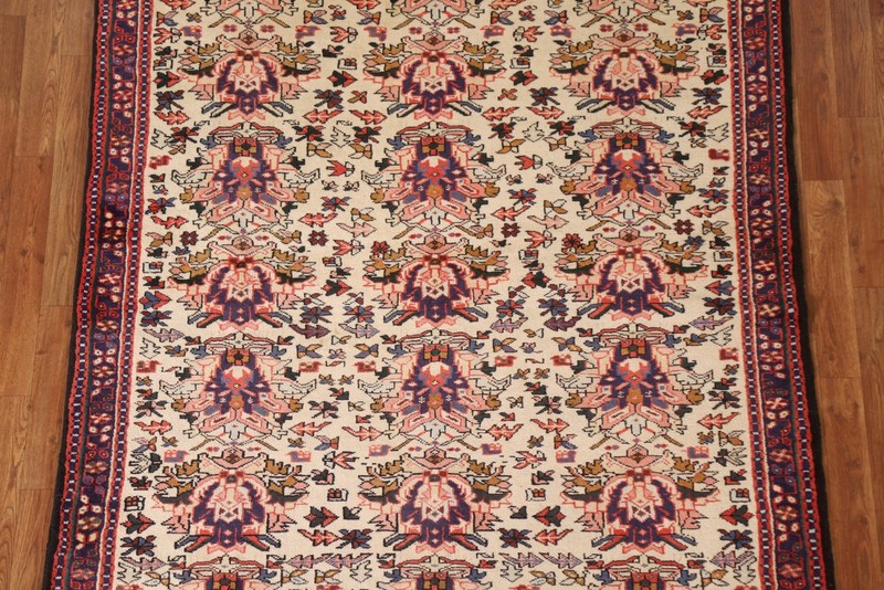 Ivory Vintage All-Over Pattern Rug 5x6 ft Hand-knotted Wool Traditional Carpet gallery