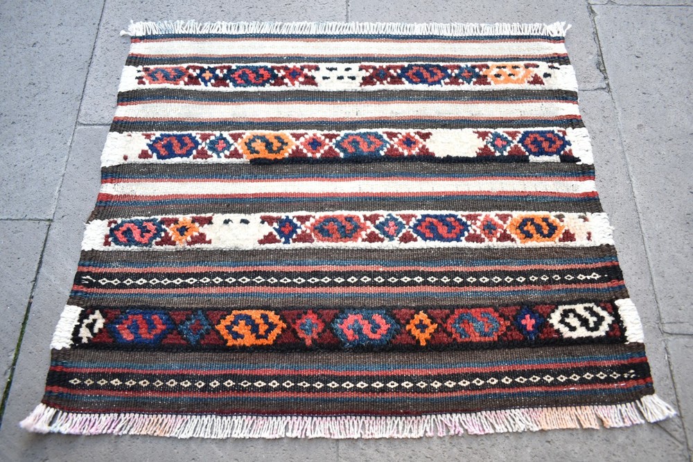 Antique Tribal Bag Face Rug 20'' x 17'' Rare Colletor's Item Wall Hangings Rug