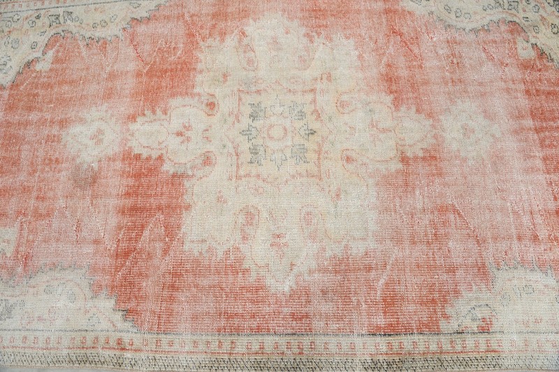 5x9 area rug, handmade vintage turkish rug, faded oversize oushak rug,16 gallery