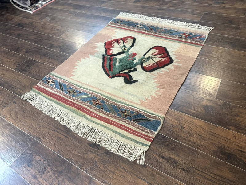 Turkish Kilim Rug 2.5 x 4.7 Flatweave Bohemian Wall Hanging gallery