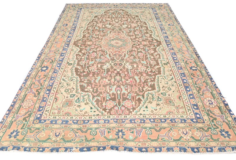Handmade Semi-Antique Oriental Rug Muted Colors Distressed Decor Carpet 6X10 ft gallery