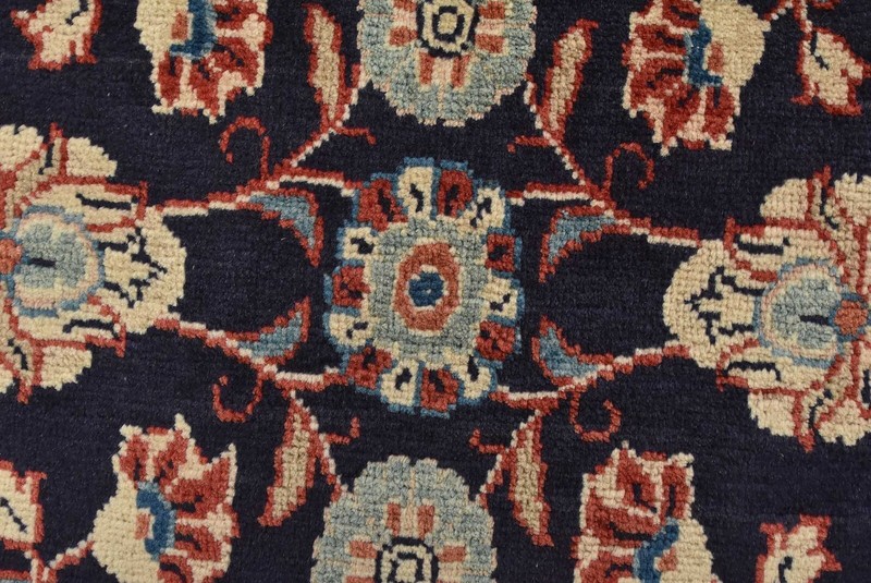Vintage Oriental Runner 3’7” x 9’11” Blue Wool Hand-Knotted Oriental Rug gallery