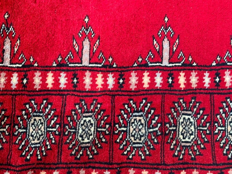 Vintage Afghan Jaldar Bokhara, Wool Area Rug, Traditional Carpet (2x4 ft.) gallery