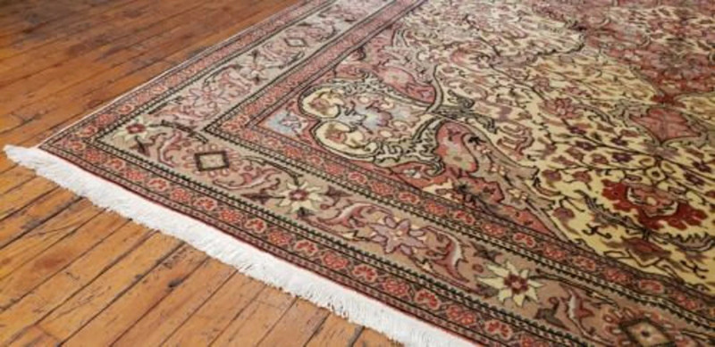 Beautiful Ca1900-1939s Antique Natural Color Wool Pile Hereke Area Rug 6'9"×9'8" gallery