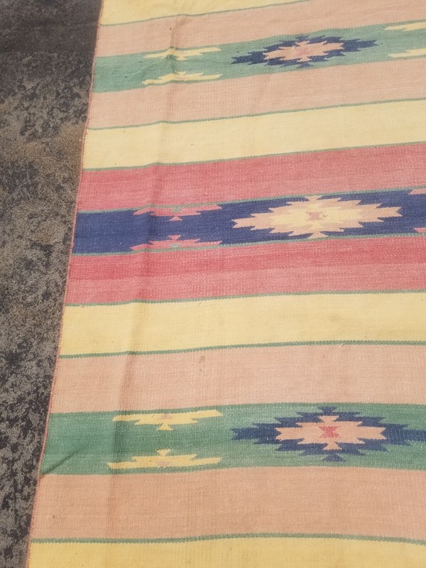 Vintage Handmade Traditional Turkish Geometric Wool Kilim Rug 176x115 cm gallery