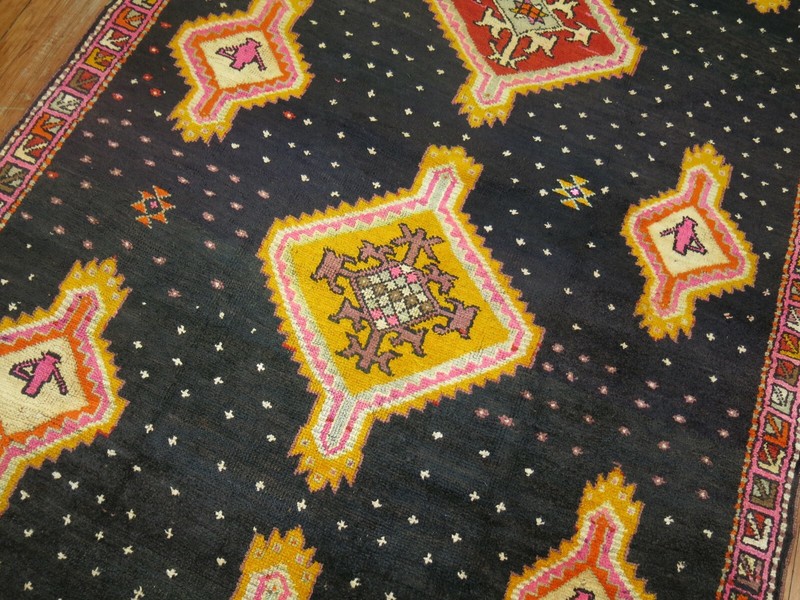 Vintage Turkish Ushak Oushak Kars Gallery Rug Size 5'7''x14'3'' gallery