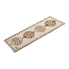 White Herki Runner,Runner Rug,Vintage Rug,Oushak Rug,Turkish Rug,3 x 10’11 feet