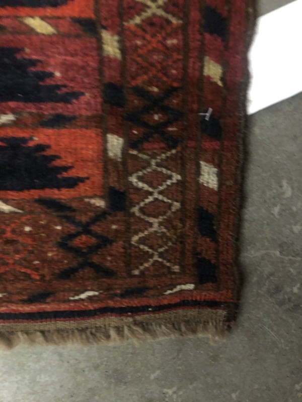 Small Vintage Handmade Wool Rug 3’2”x1’6”ft gallery