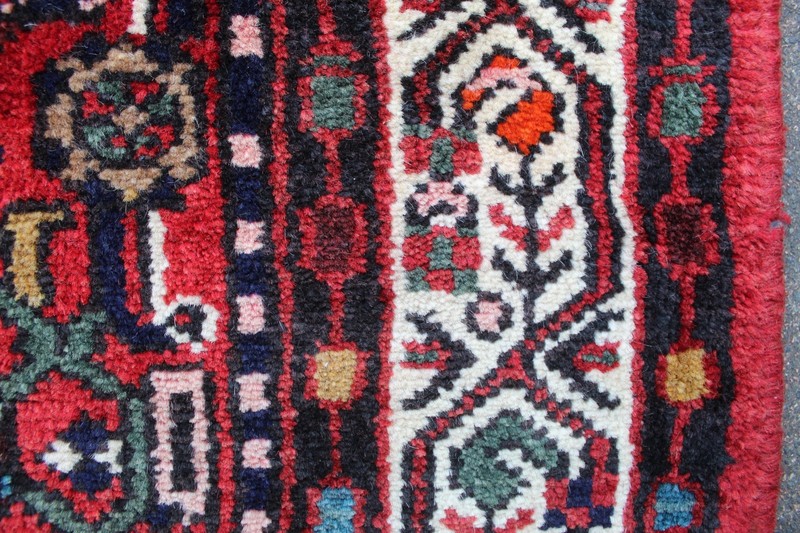 Vintage Hand Made Traditional Oriental Wool Red Narrow Long Runner 364x91cm gallery