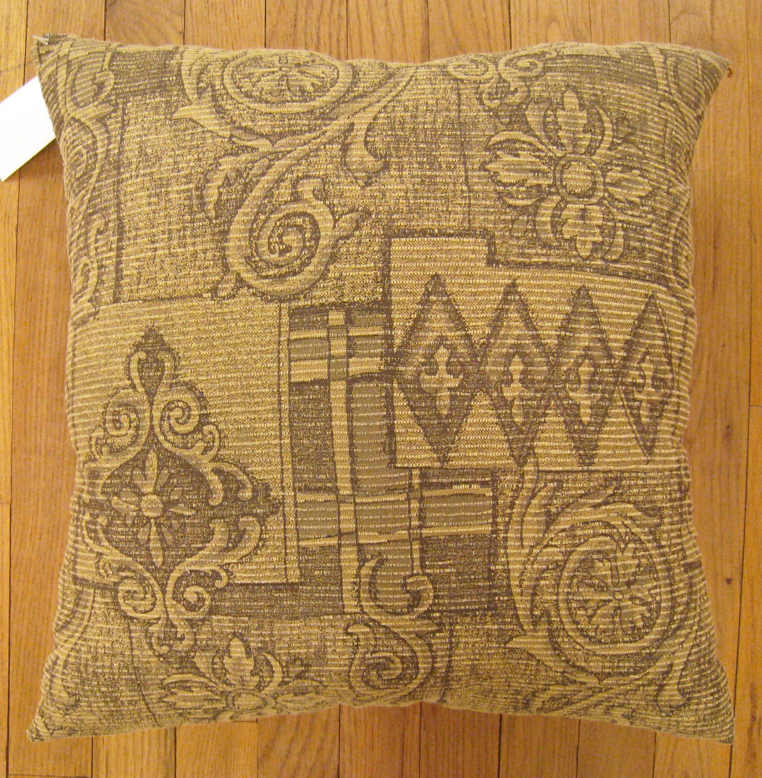 Vintage Floro-Geometric Fabric Pillow; Size 1'8” x 1'6” with FREE SHIPPING! gallery