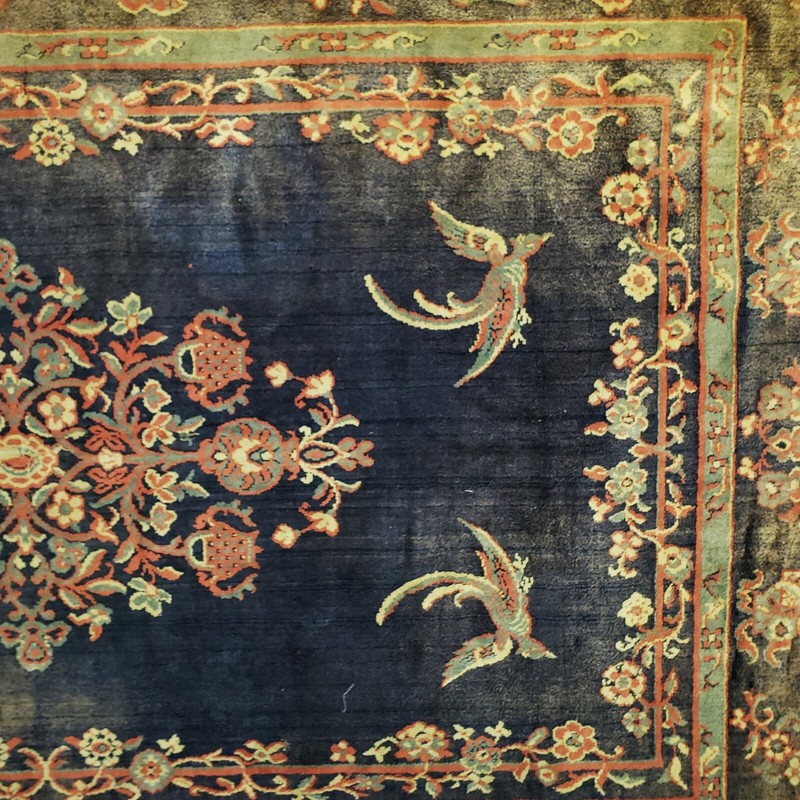 Vintage Tribal Caucasian Hand-Knotted Wool 4-Quadrant PHOENIX BIRD 6'5" x 4'3" gallery