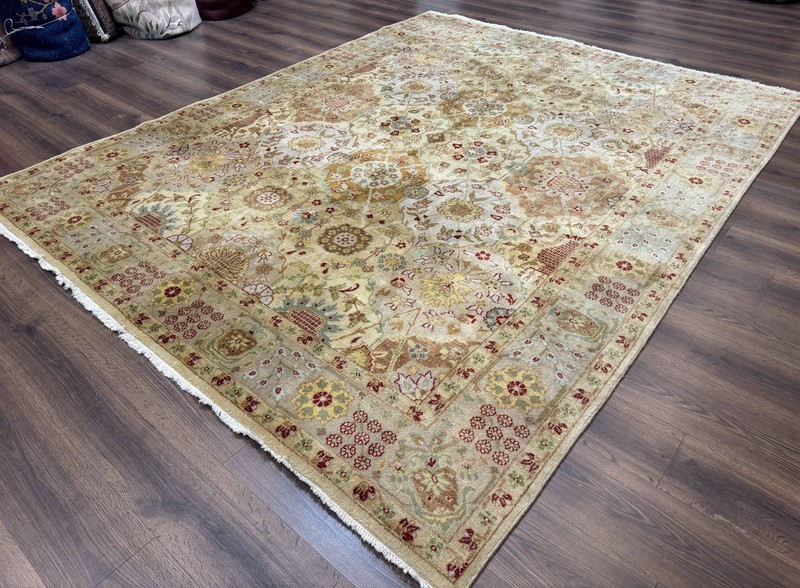Indo Per'sian Rug 8x10, Indian Rug, Soft Wool Rug, Oushak Style Rug Handmade Rug gallery