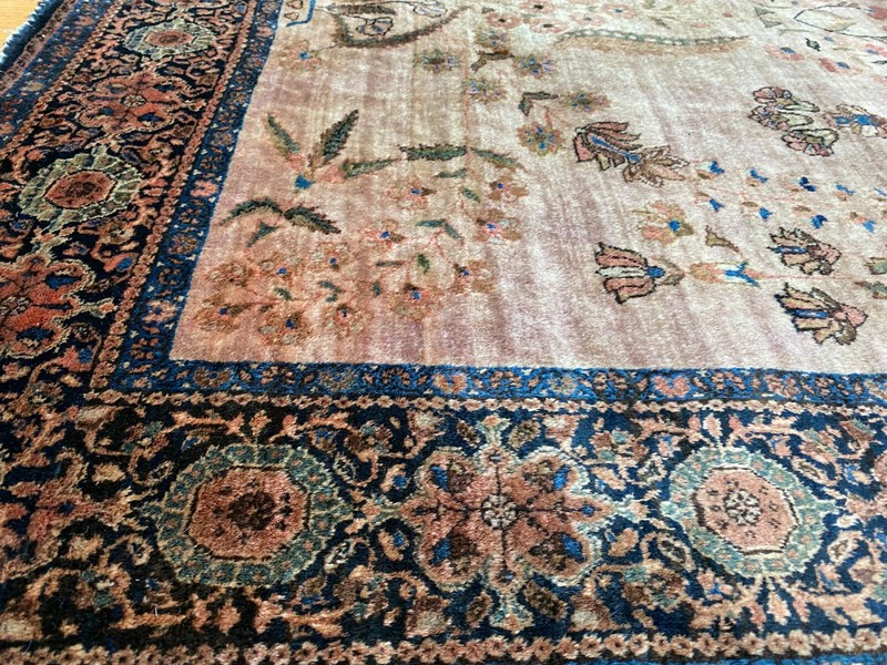 ANTIQUE SAROUKK HAND-KNOTTED UNIQUE WOOL ORIENTAL RUG 4' x 6'7" gallery