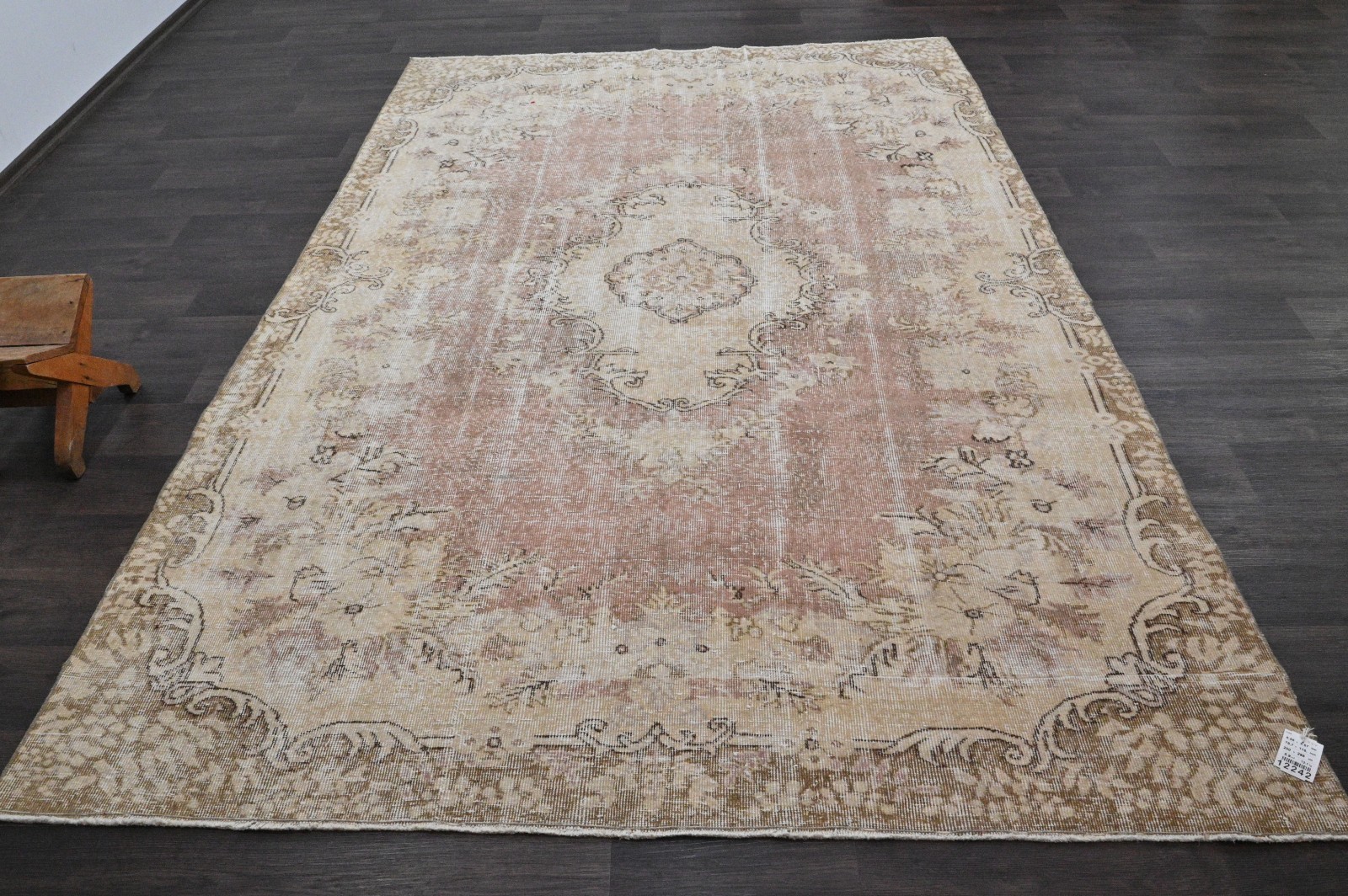 Oushak Turkish Vintage Rug 6x10 Kilim Rug Anatolian Handmade Boho Decor PINK gallery