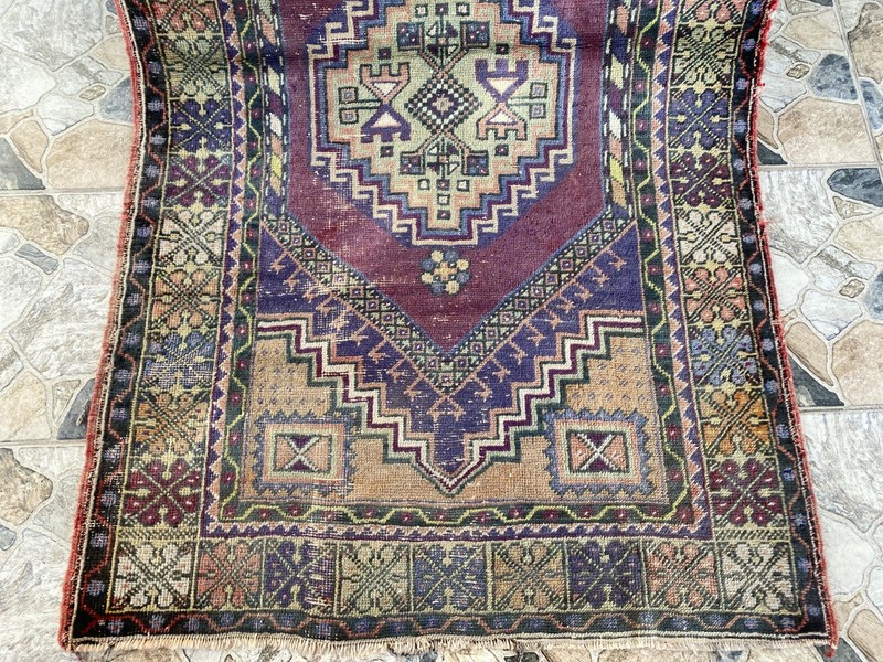 Handmade Turkish Vintage Rug | 1970s Tribal Wool Farmhouse Antique Area Carpet gallery