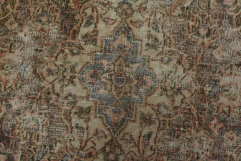 Kashani Rug 9'6'' x 12'2'' Pink Wool Vintage Distressed Hand-Knotted Carpet gallery