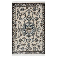 Nain 140×87 cm Hand Knotted Oriental Carpet Rug Beige Rectangle Wool