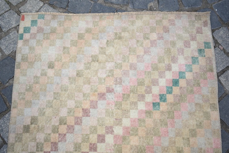 Turkish Rug 2'9'' x 3'9'' ft Vintage Oushak Rug Anatolian Organic Wool Area Rug gallery