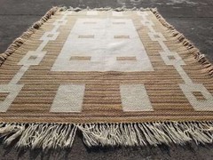 Vintage Traditional Handmade Swedish Wool Multicolor Kilim 203x132cm