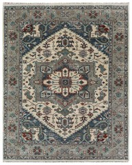 8×10 Light Ivory & Gray Hand made Traditional Living Area Rugs, 8x10ft