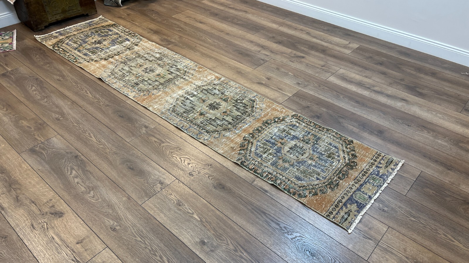 2.2 x 10.2 Ft, Brown Runner Rug, Handmade Runner Rug, Wool Rug, Woven Rug gallery