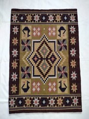 Vintage swedish skane Scandinavian rollakan rug flatweave handwoven 1019