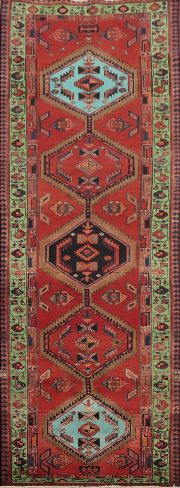 Geometric Tribal Traditional Wool Hand-knotted Vintage 11 ft Runner Rug 3x11 gallery